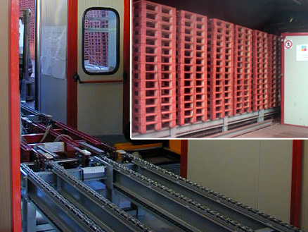 cabine de Peinture robotisée production de palettes bois